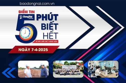 Điểm tin '5 phút biết hết' sáng 7-4: Đồng Nai xếp thứ 8, tăng 24 bậc trên bảng xếp hạng chỉ số cải cách hành chính năm 2024