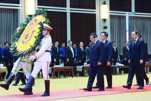 Thủ tướng Phạm Minh Chính dự Lễ Truy điệu đồng chí Khamtay Siphandone