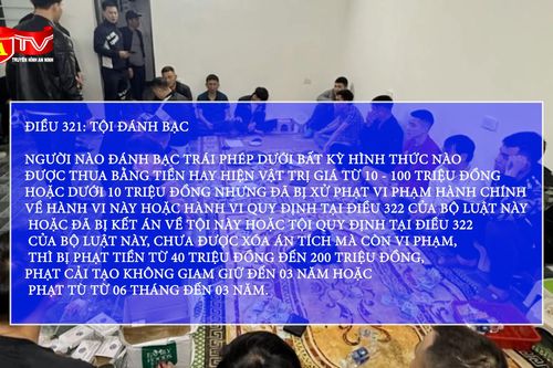 Hành vi đánh bạc từ 10 triệu đồng sẽ xử lý hình sự