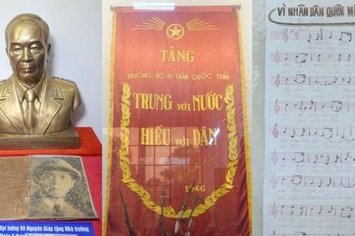 Lá cờ trung hiếu và những hiện vật đặc biệt ở nhà trường đầu tiên của Quân đội