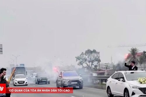 Xử phạt thanh niên đốt pháo sáng dẫn đoàn xe đám cưới