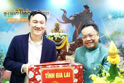 Đoàn cán bộ cấp cao tỉnh Gia Lai thăm, chúc Tết tỉnh Attapeu