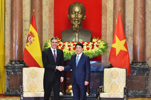 Chủ tịch nước Lương Cường tiếp Thủ tướng Vương quốc Tây Ban Nha Pedro Sanchez
