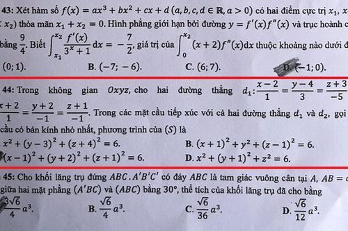 Câu hỏi ở đề thi tốt nghiệp gây khó cho giáo sư Toán có nội dung ra sao?