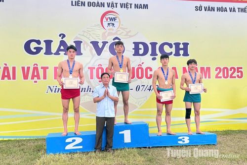 Tuyên Quang giành 6 huy chương tại Giải Vô địch Anh tài Vật dân tộc Quốc gia
