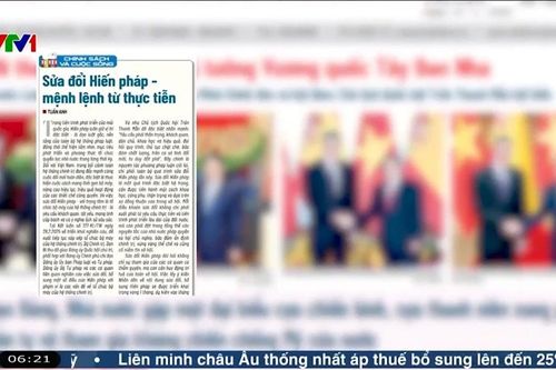 Điểm báo VTV1: Sửa đổi Hiến pháp - mệnh lệnh từ thực tiễn