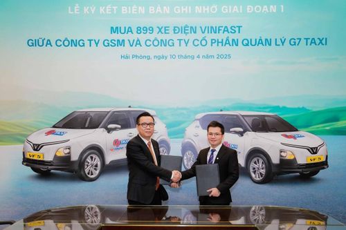 G7 Taxi mua gần 900 xe ô tô điện VinFast từ GSM