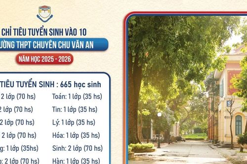 Hà Nội: Trường THPT chuyên Chu Văn An công bố chỉ tiêu tuyển sinh lớp 10