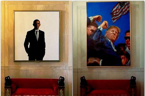 Tranh TT Trump thế chỗ chân dung ông Obama ở Nhà Trắng