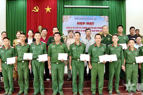 Trung đoàn Minh Đạm họp mặt cấp ủy, chính quyền địa phương và gia đình chiến sĩ mới