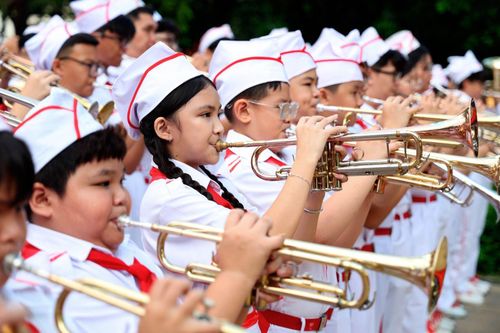 Hàng chục nghìn thiếu nhi cả nước đồng diễn nghệ thuật trống kèn