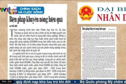 Điểm báo VTV1: Biện pháp khuyến nông hiệu quả