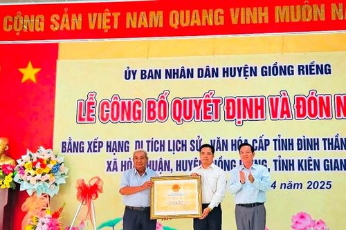 Kiên Giang xếp hạng di tích lịch sử - văn hóa Đình thần Hòa Thuận