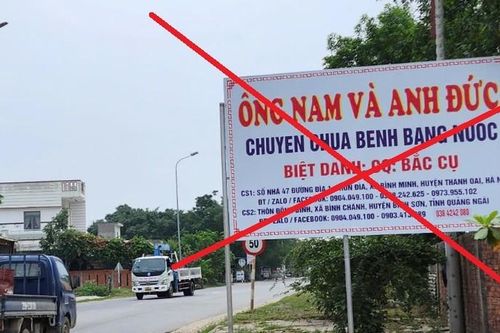 Xử lý biển quảng cáo 'Chữa bệnh bằng nước' ở Quảng Ngãi
