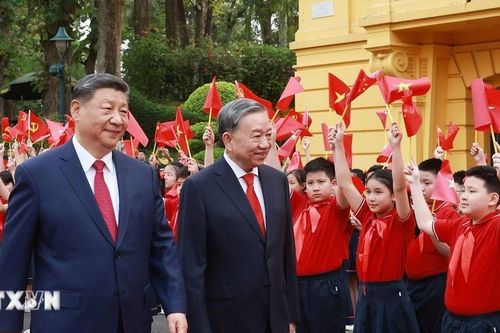 Toàn cảnh Lễ đón Tổng Bí thư, Chủ tịch nước Trung Quốc Tập Cận Bình