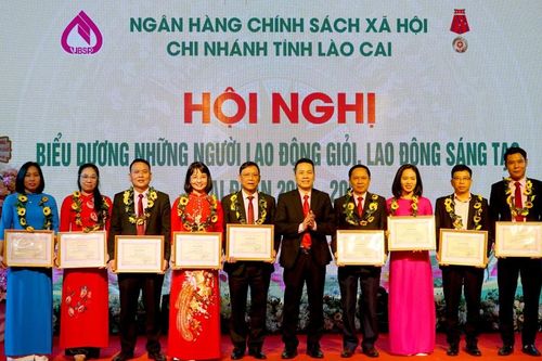 Ngân hàng CSXH Chi nhánh tỉnh Lào Cai biểu dương người lao động giỏi, lao động sáng tạo giai đoạn 2020 - 2025
