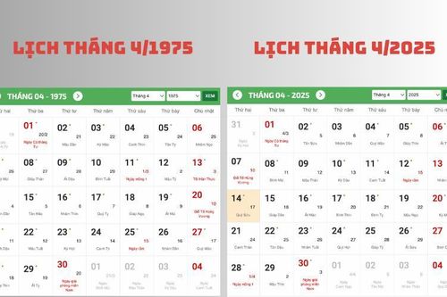 Dân mạng sửng sốt vì lịch tháng 4/1975 trùng với lịch tháng 4/2025