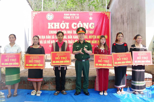 Công ty 732 (Binh đoàn 15) khởi công xóa nhà tạm, nhà dột nát năm 2025