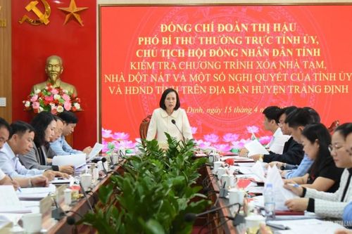 Kiểm tra tiến độ thực hiện chương trình xóa nhà tạm, nhà dột nát và một số nghị quyết của Tỉnh ủy, HĐND tỉnh tại huyện Tràng Định