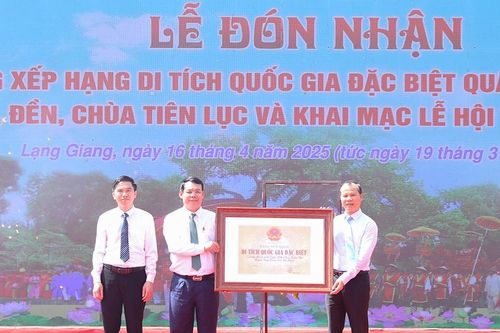 Quần thể di tích đình, đền, chùa Tiên Lục đón nhận Bằng xếp hạng Di tích quốc gia đặc biệt