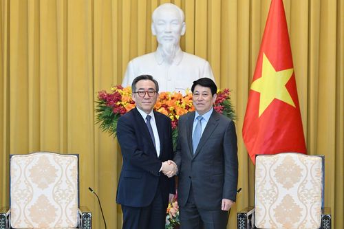 Chủ tịch nước Lương Cường tiếp Bộ trưởng Ngoại giao Hàn Quốc Cho Tae-yul