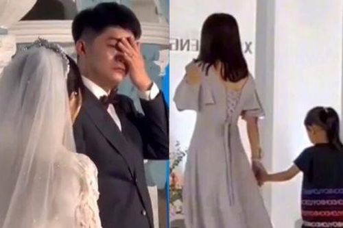 Ngày đám cưới, chú rể khóc nấc khi nhìn người yêu cũ dắt con gái đến dự
