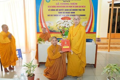 Tiền Giang: Bổ nhiệm Sư cô Thích nữ Kim Liên làm trụ trì tịnh xá Ngọc Định