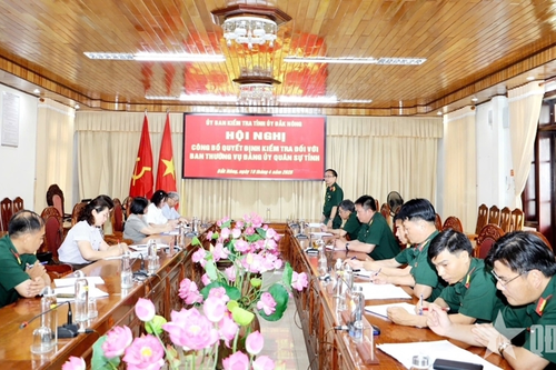 Tỉnh ủy Đắk Nông kiểm tra tài chính Đảng đối với Ban Thường vụ Đảng ủy Quân sự