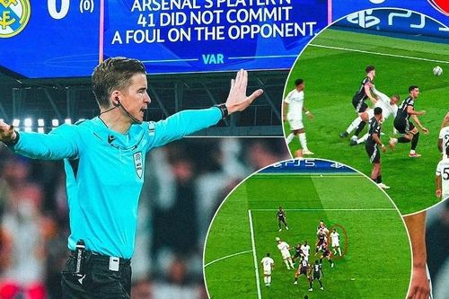 Lý do quả 11m của Mbappe trận Real Madrid 1-2 Arsenal bị hủy bỏ