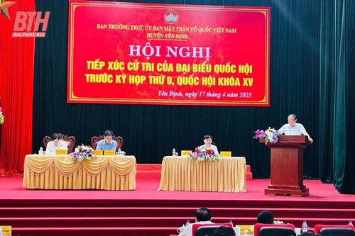 Đoàn ĐBQH tỉnh Thanh Hóa tiếp xúc cử tri huyện Yên Định