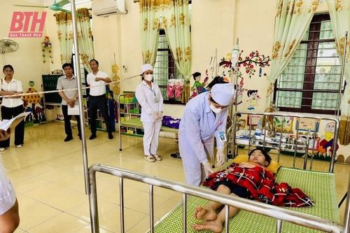 Diễn tập điều tra, xử lý ngộ độc thực phẩm bếp ăn tập thể trong trường học tại Yên Định