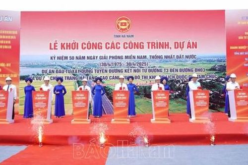 Bộ trưởng Nguyễn Hồng Diên dự Lễ khởi công các Dự án đầu tư xây dựng trọng điểm tại Hà Nam