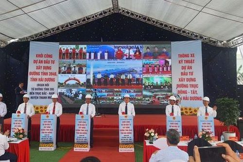 Hải Dương khởi công đường tỉnh 394B và thông xe kỹ thuật tuyến đường trục Đông - Tây