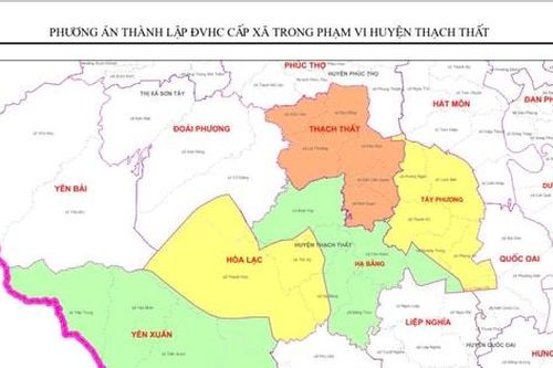 Thạch Thất dự kiến còn 5 xã: Thạch Thất, Tây Phương, Hạ Bằng, Hòa Lạc, Yên Xuân