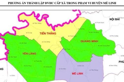 Huyện Mê Linh còn 4 xã: Mê Linh, Yên Lãng, Quang Minh và Tiến Thắng