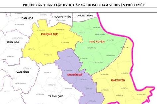 Phú Xuyên dự kiến còn 4 xã: Phú Xuyên, Phượng Dực, Chuyên Mỹ, Đại Xuyên