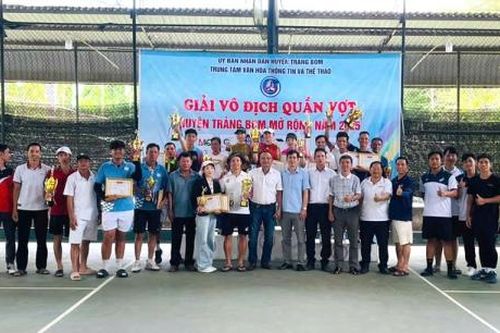 Hơn 70 vận động viên tham dự Giải vô địch quần vợt huyện Trảng Bom mở rộng 2025