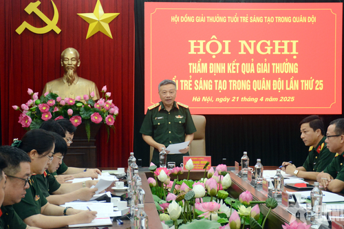 Thượng tướng Lê Quang Minh chủ trì hội nghị thẩm định kết quả Giải thưởng Tuổi trẻ sáng tạo trong Quân đội lần thứ 25