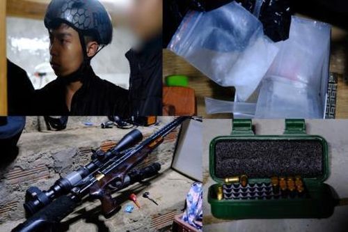 Bắt 3 đối tượng mua bán ma túy, thu giữ nhiều ma túy 'đá' và vật giống súng, đạn