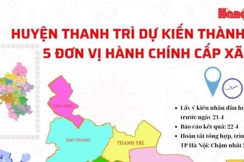 Thanh Trì dự kiến sắp xếp thành 5 đơn vị hành chính cấp xã