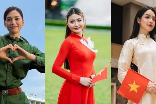 Dàn Hoa - Á hậu Việt mừng Đại lễ: Tiểu Vy mặc trang phục bộ đội, chụp ảnh cùng Quốc Anh