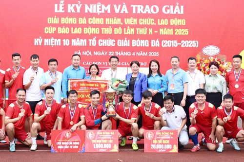 Cúp vàng giải bóng đá Báo Lao động Thủ đô 2025 đã có chủ