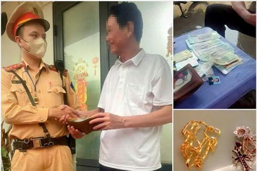 Đánh rơi 5 chỉ vàng và gần 20 triệu trên phố, người dân được CSGT tìm trả lại