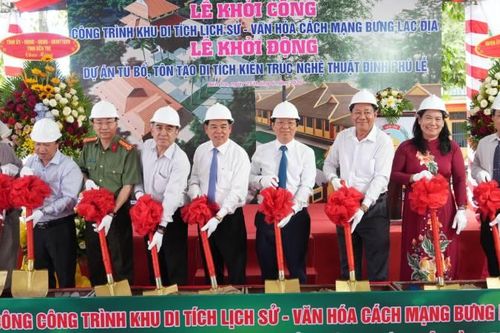 Khởi công Khu di tích lịch sử-văn hóa cách mạng Bưng Lạc Địa và khởi động tôn tạo Đình Phú Lễ