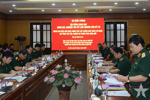 Nghiệm thu đề tài khoa học về nâng cao hiệu quả hoạt động của lực lượng dân quân cơ động