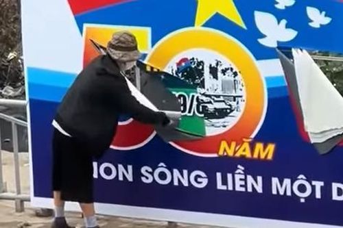 Làm rõ đối tượng rạch banner chào mừng kỷ niệm 50 năm Ngày Giải phóng miền Nam