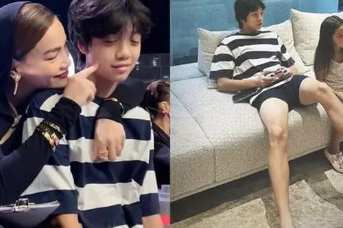 Hồ Ngọc Hà khoe ảnh con trai cao vượt trội 1.8m, trong cách nuôi con có 1 điểm mẹ nào muốn con cao thì nên học hỏi