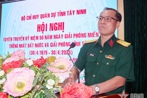 Bộ CHQS tỉnh Tây Ninh đẩy mạnh tuyên truyền kỷ niệm 50 năm Ngày giải phóng miền Nam