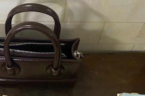 Túi da màu nâu chứa nhiều tiền bị bỏ quên trên tàu