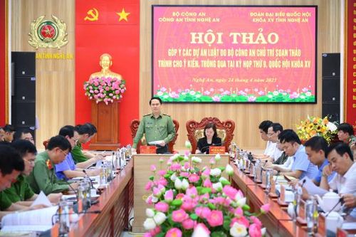 Nghệ An: Tổ chức Hội thảo góp ý các Dự án Luật do Bộ Công an chủ trì soạn thảo